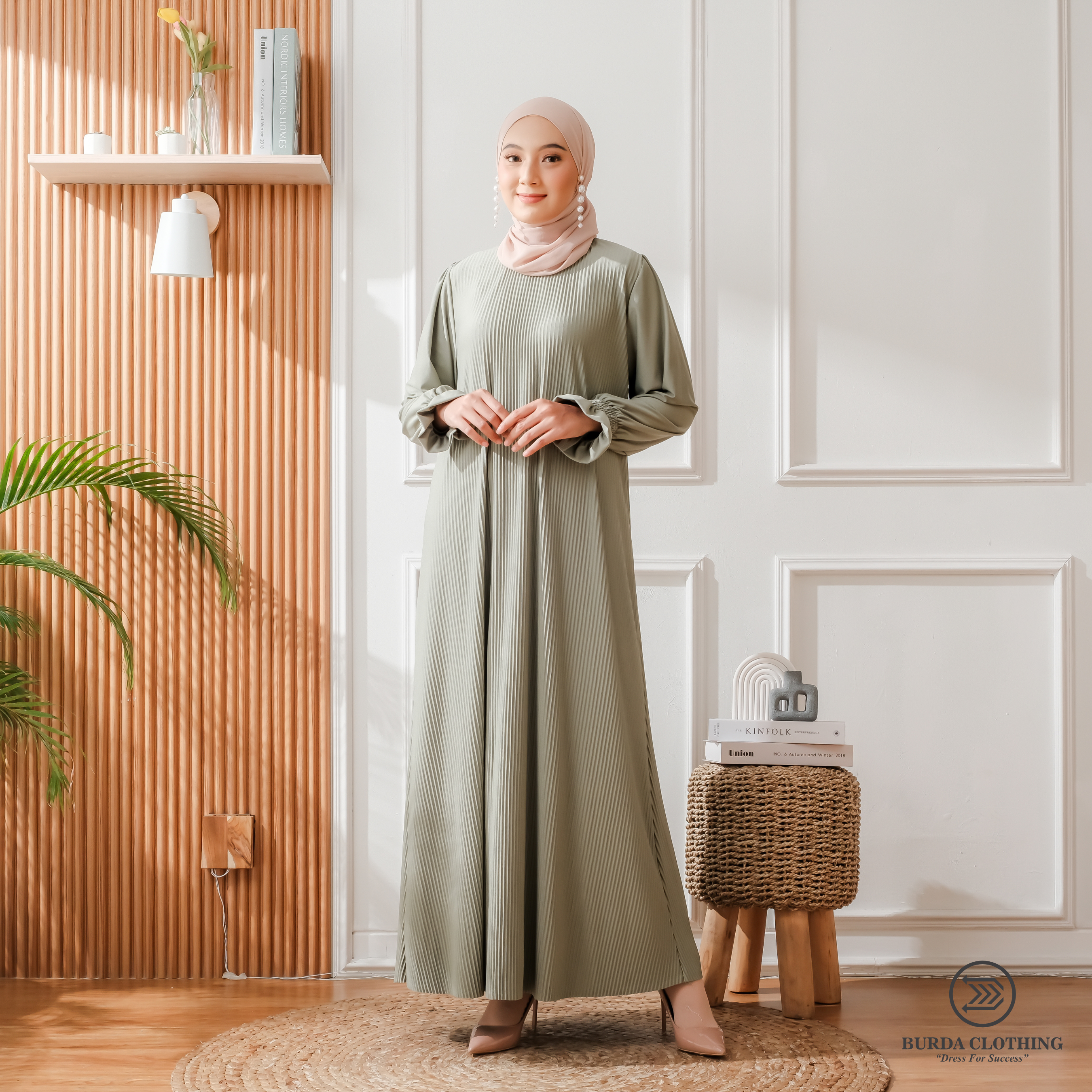 Women's Plain Dress Green by Burdaclothing