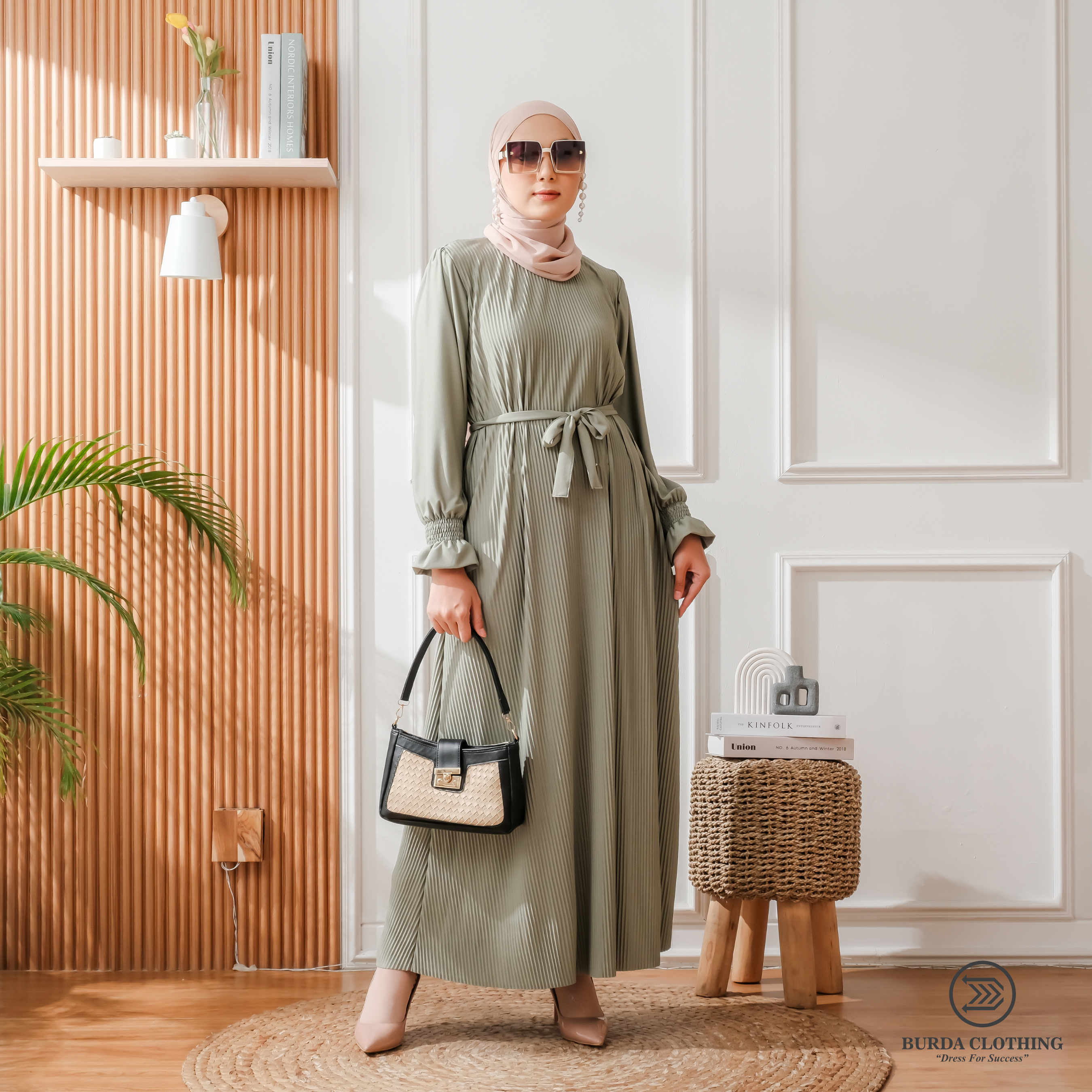 Women's Plain Dress Green by Burdaclothing