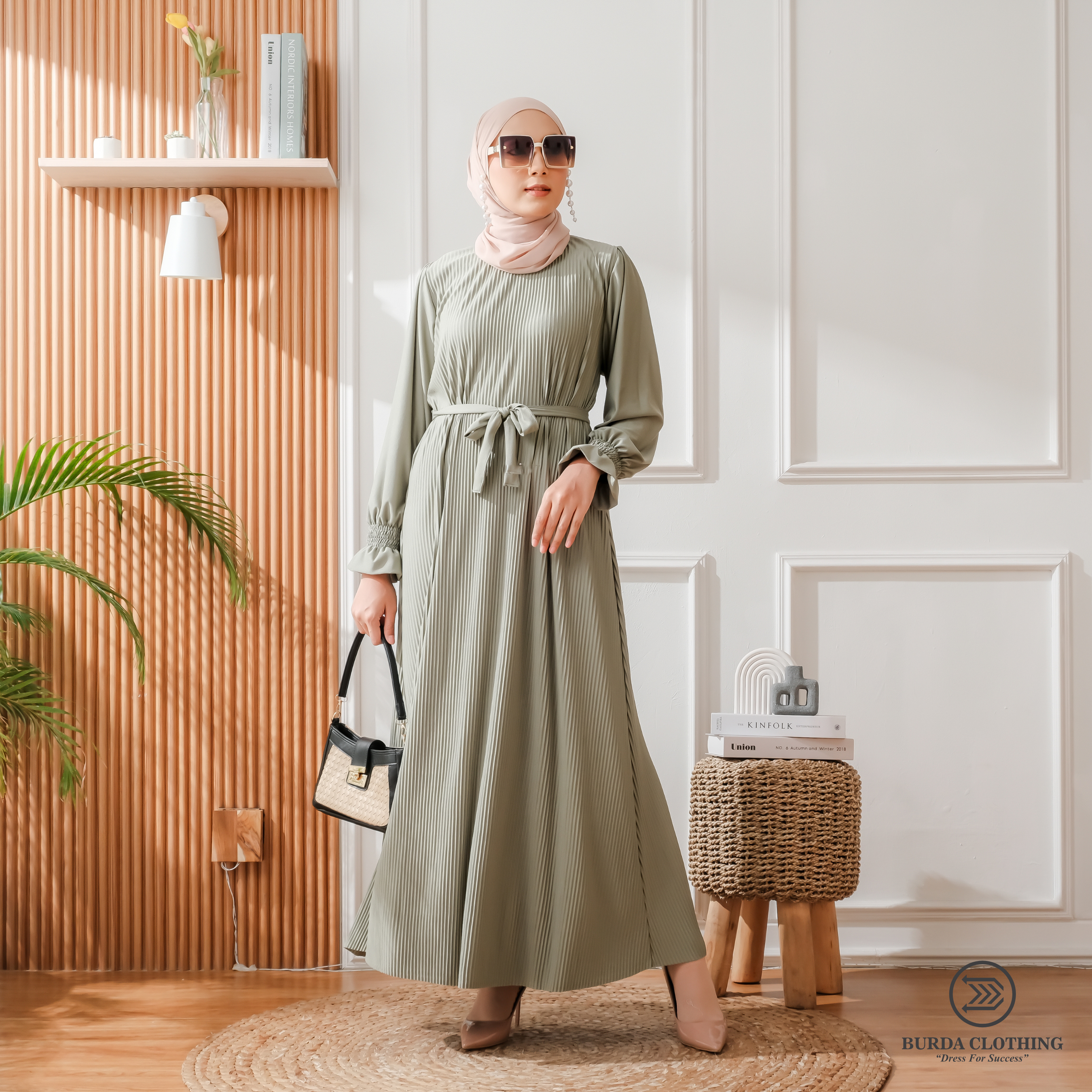 Women's Plain Dress Green by Burdaclothing