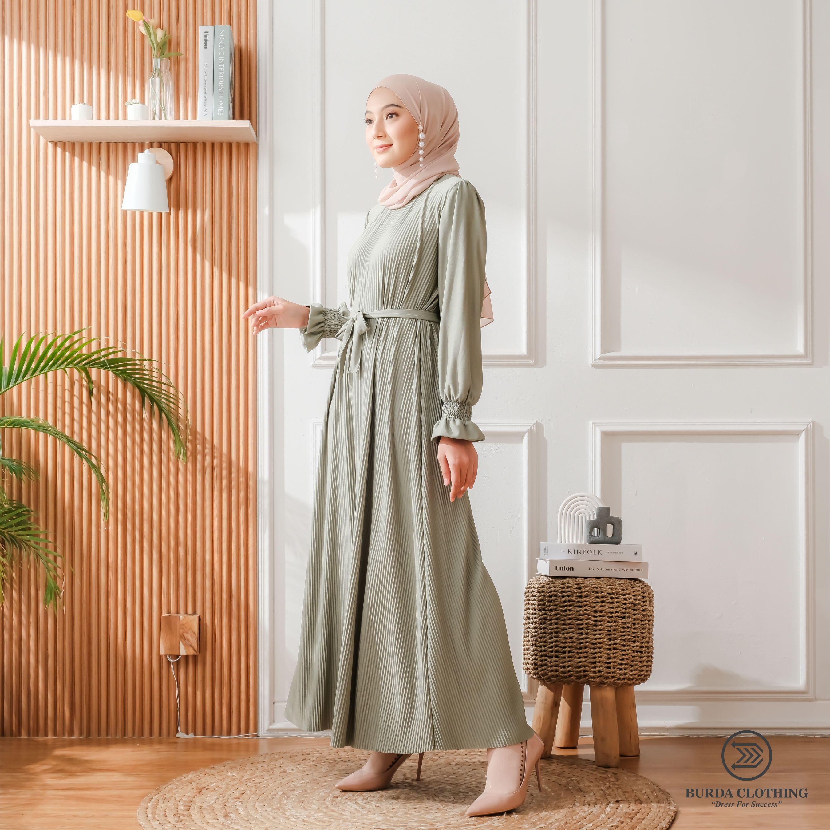 Women's Plain Dress Green by Burdaclothing