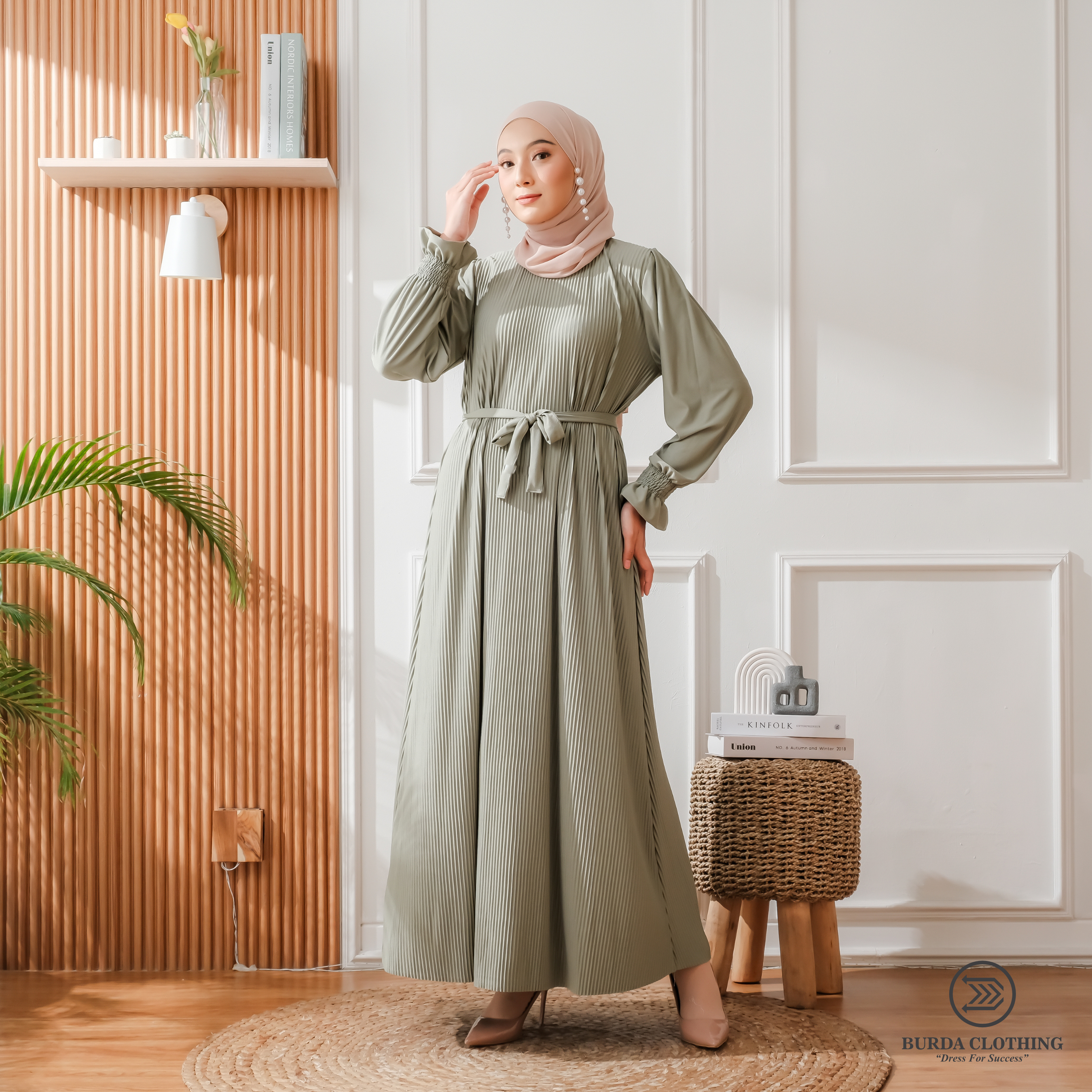 Women's Plain Dress Green by Burdaclothing