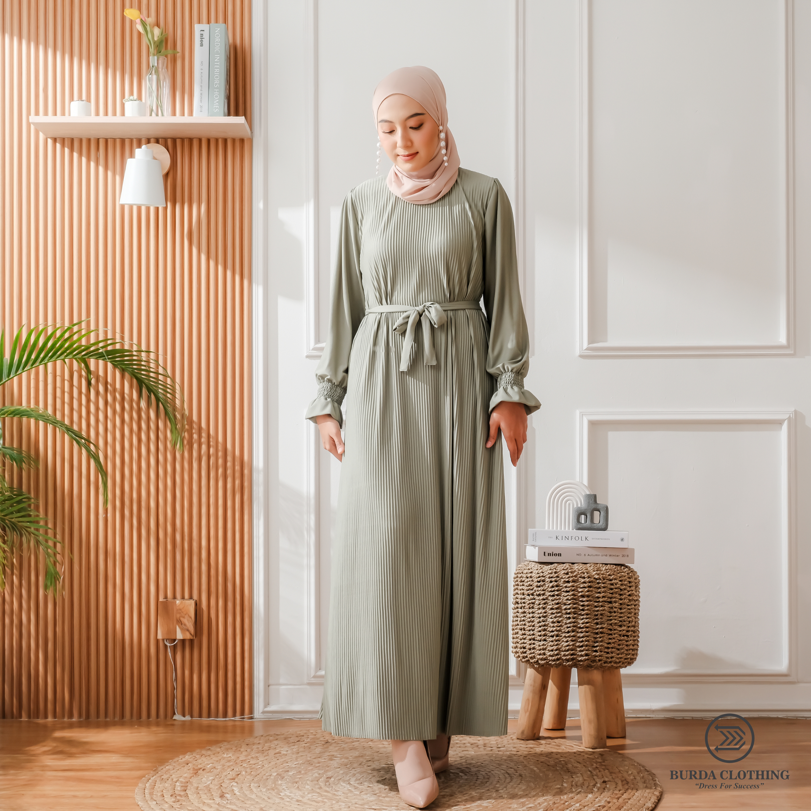 Women's Plain Dress Green by Burdaclothing