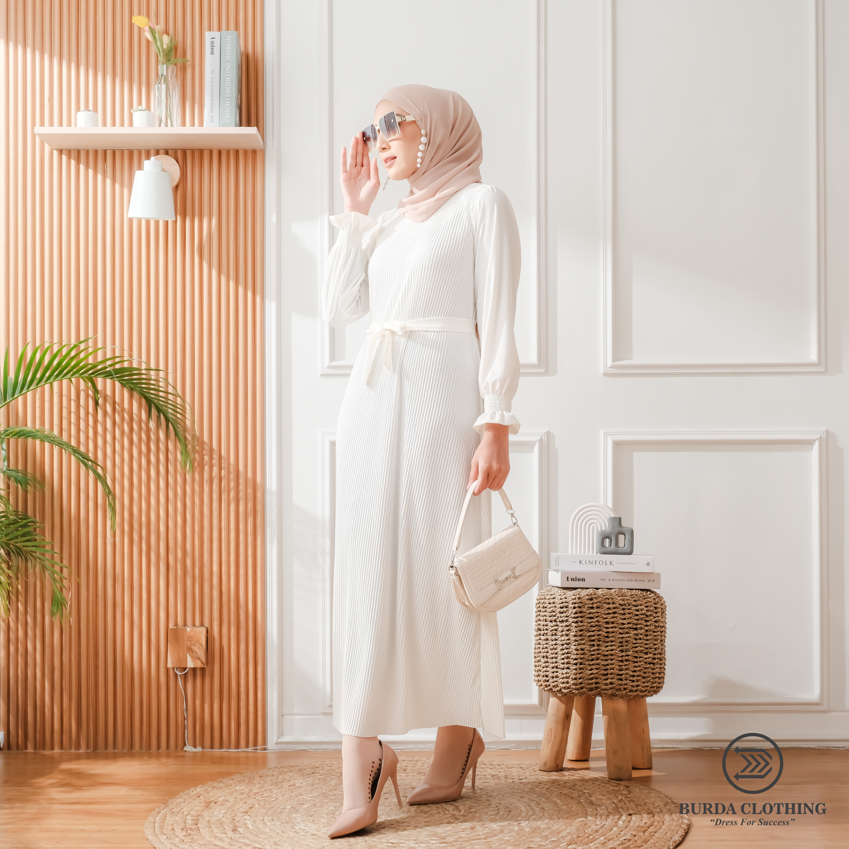 Women's Plain Dress White by Burdaclothing