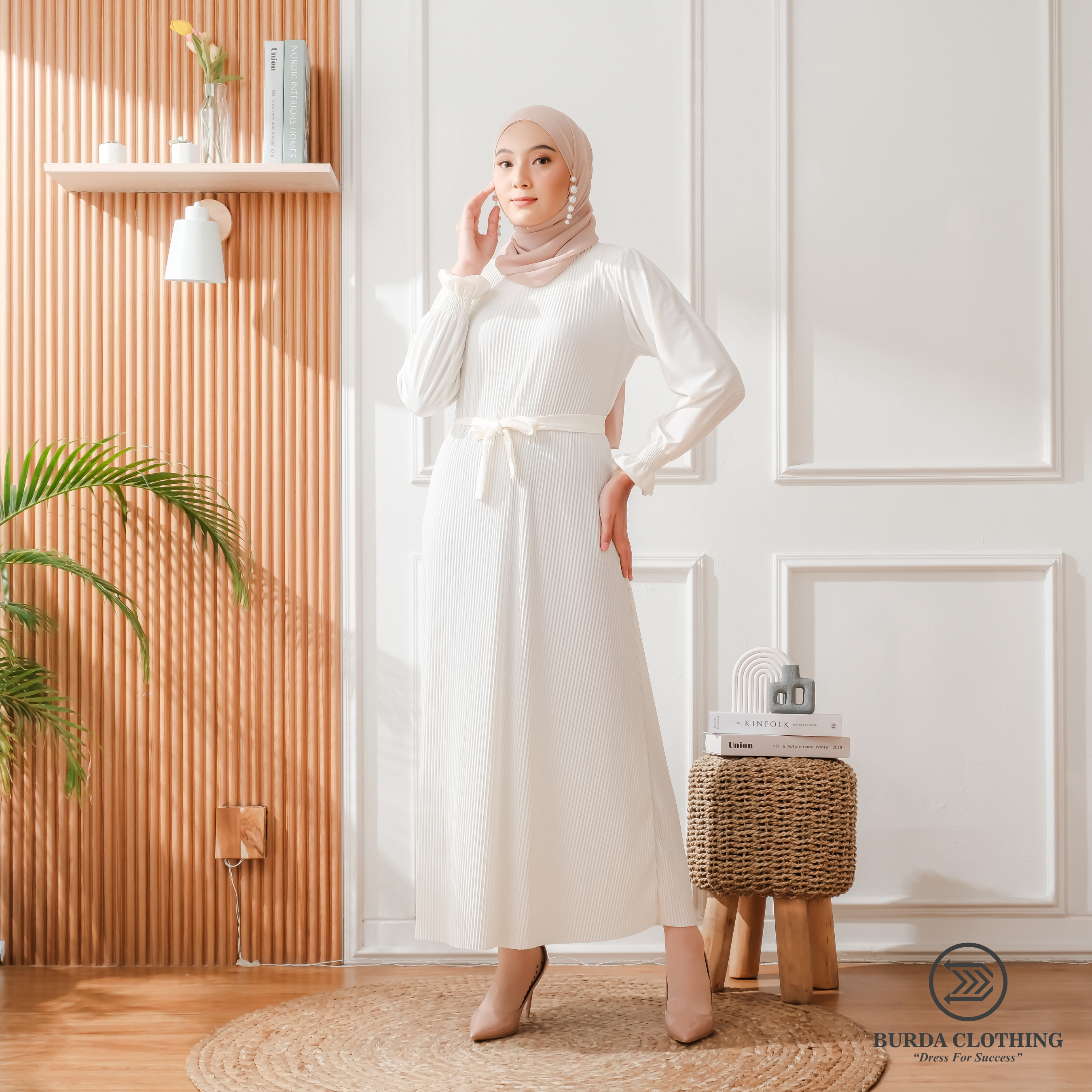 Women's Plain Dress White by Burdaclothing