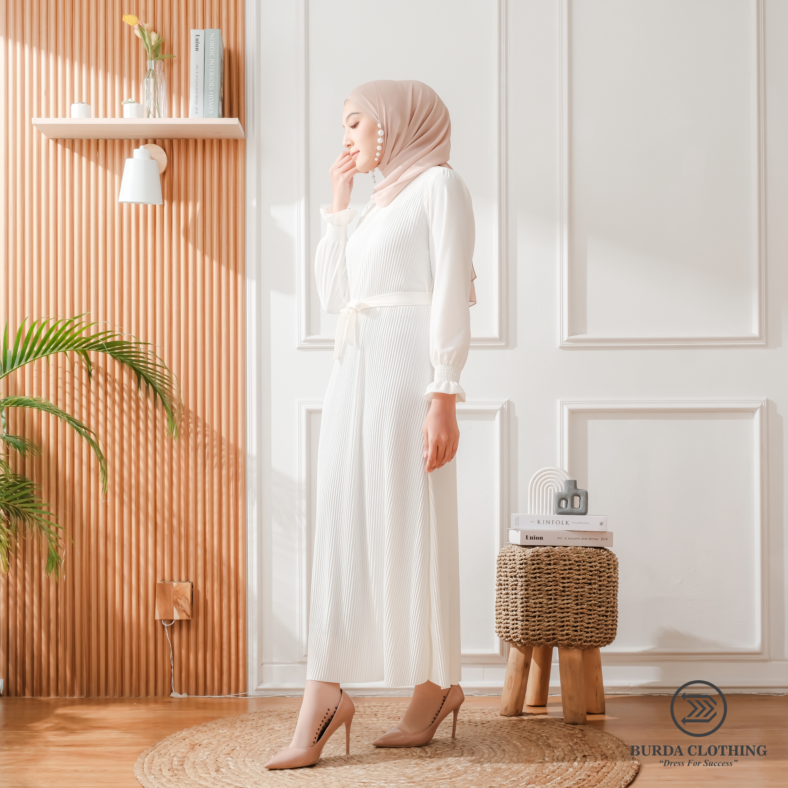 Women's Plain Dress White by Burdaclothing