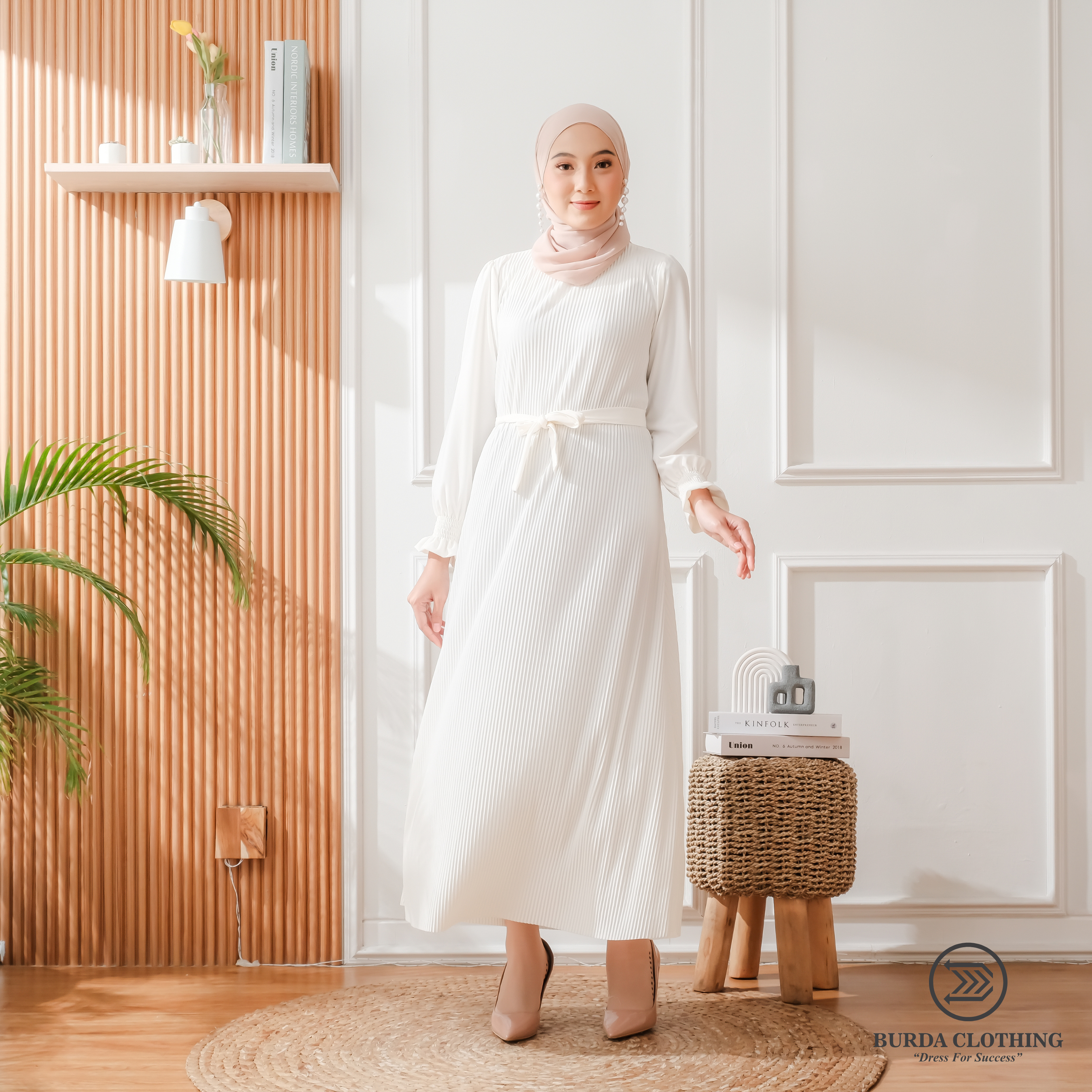 Women's Plain Dress White by Burdaclothing