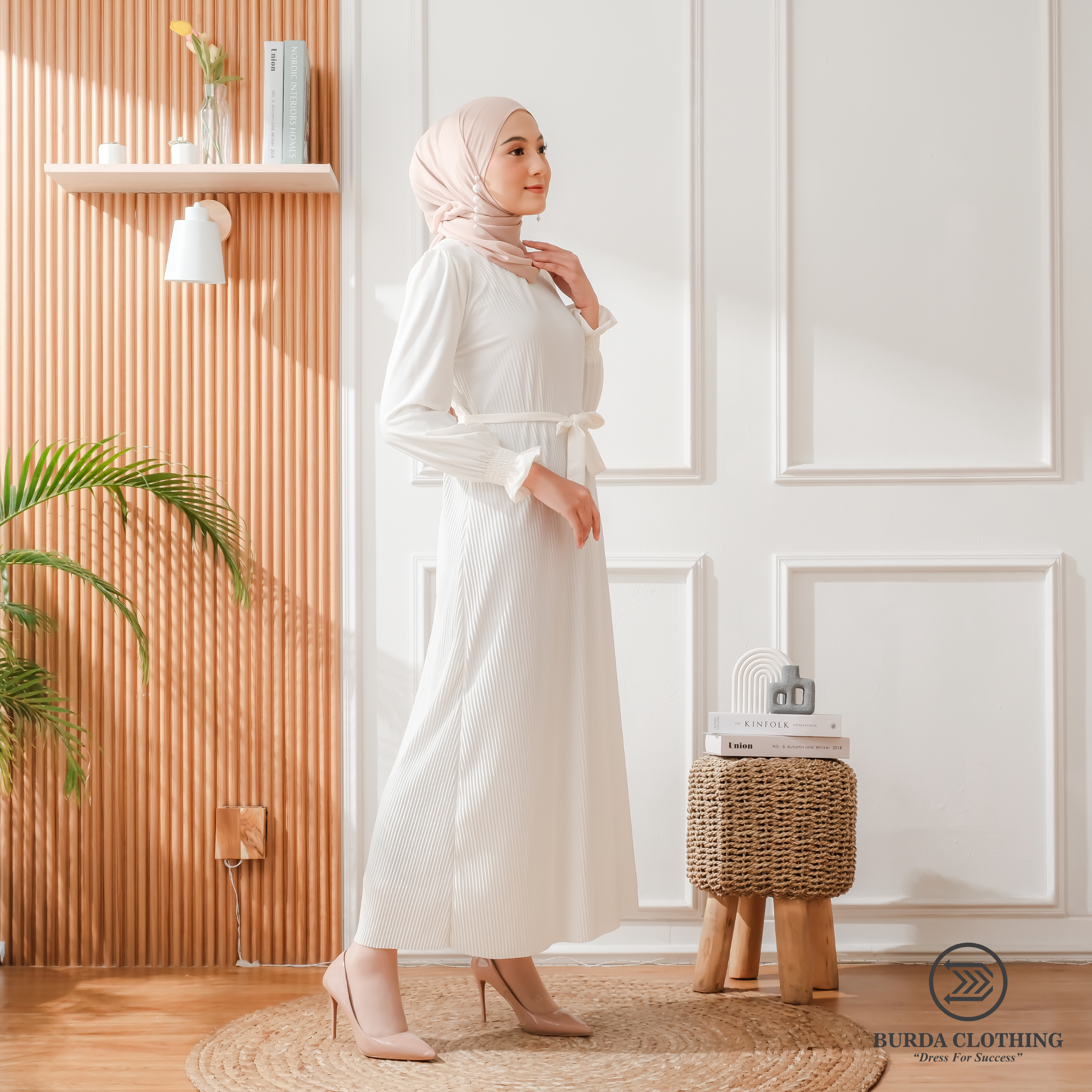 Women's Plain Dress White by Burdaclothing