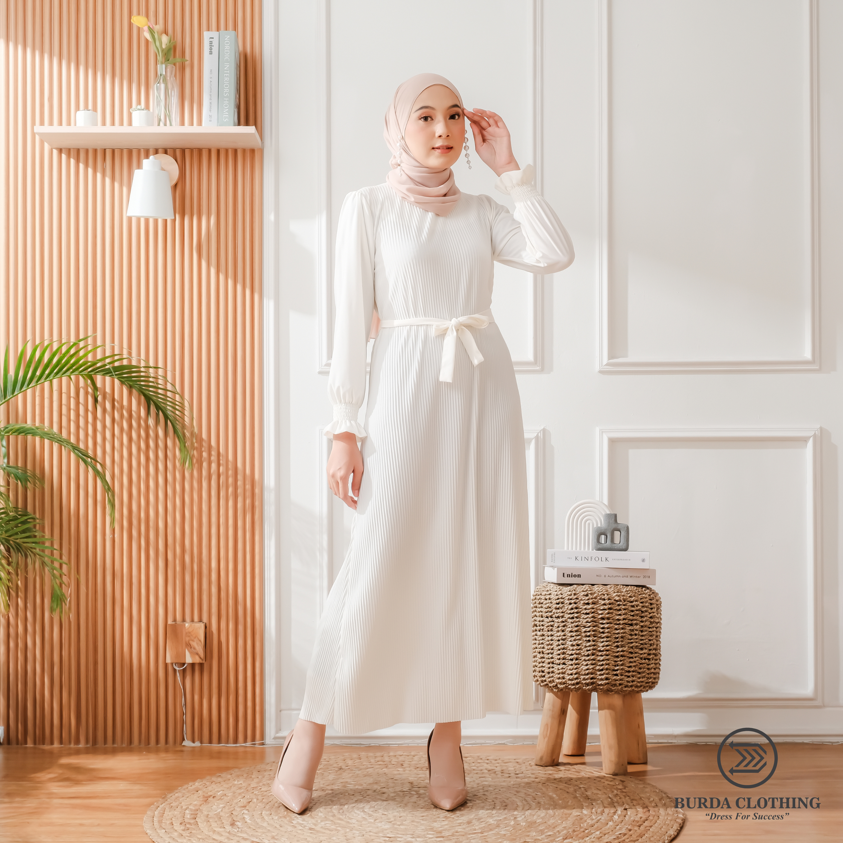 Women's Plain Dress White by Burdaclothing