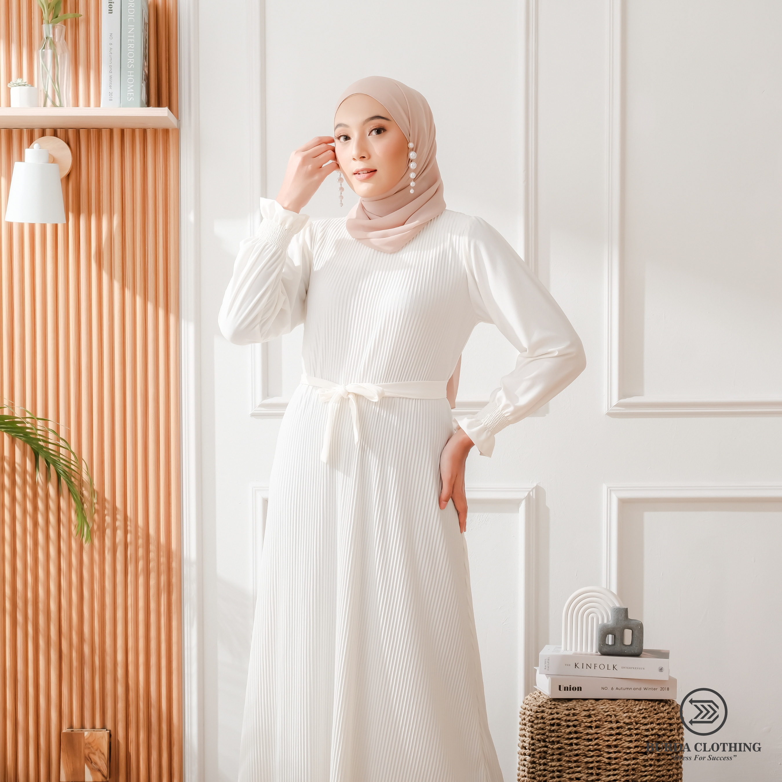 Women's Plain Dress White by Burdaclothing