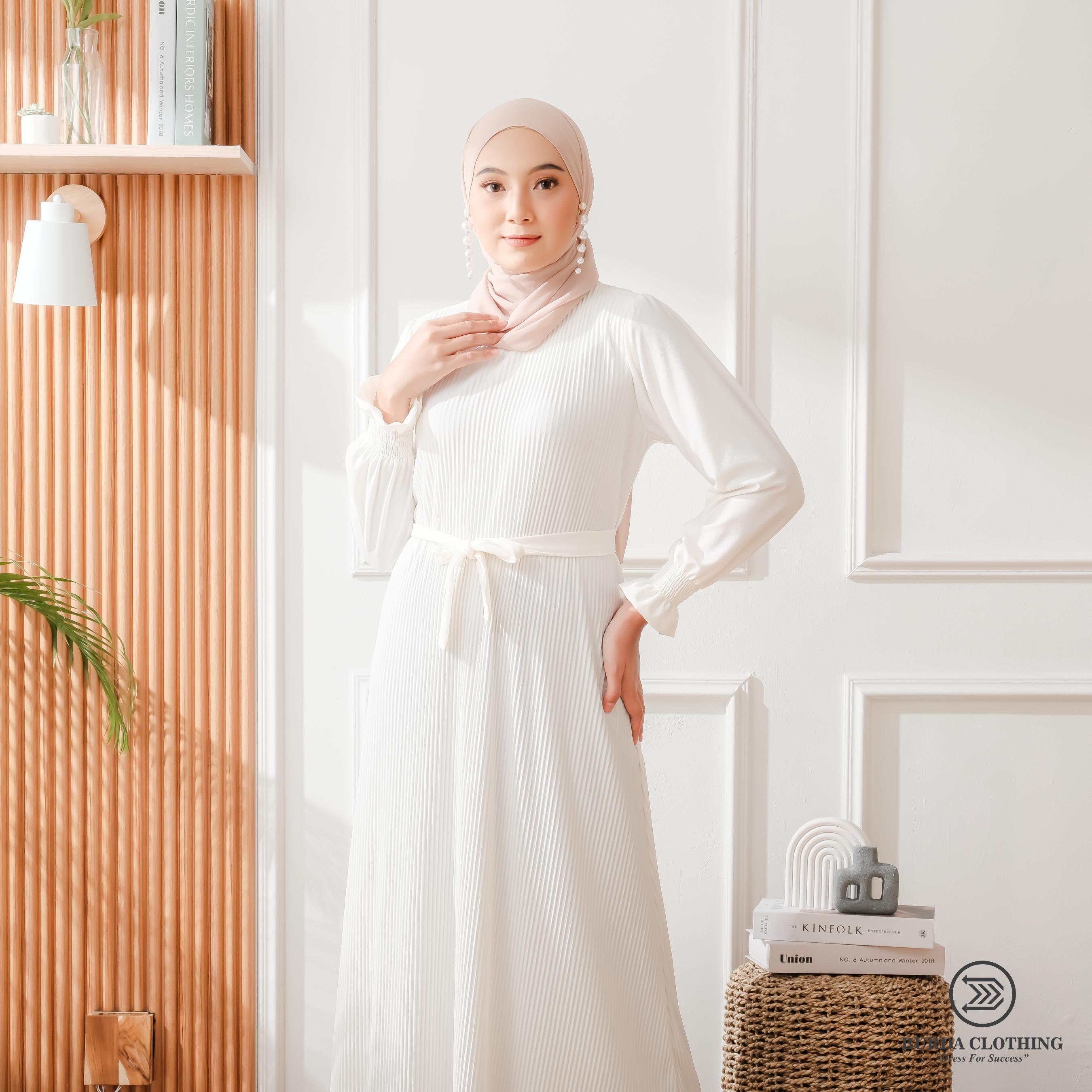 Women's Plain Dress White by Burdaclothing