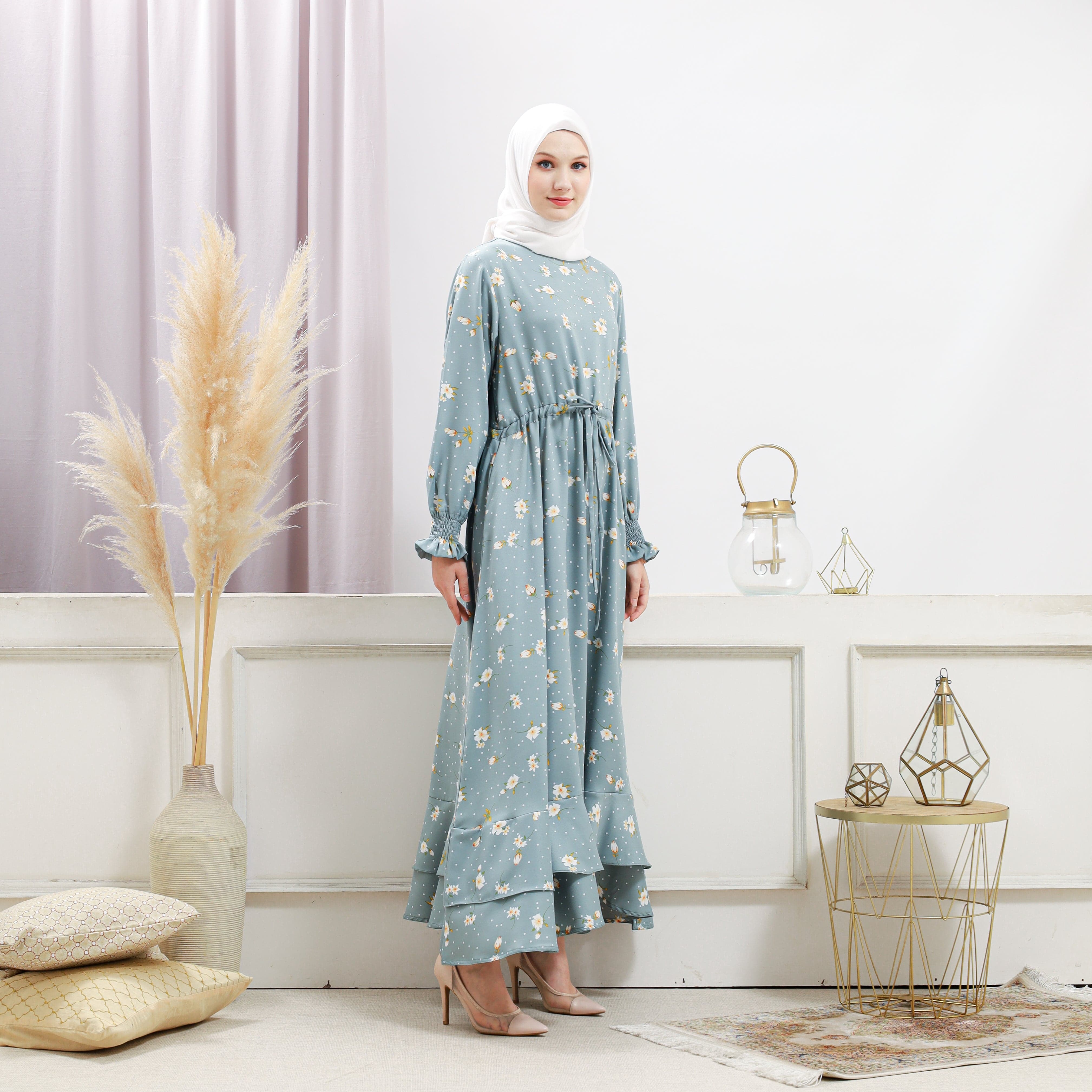 Burdaclothing Women's Turquoise Floral Dress