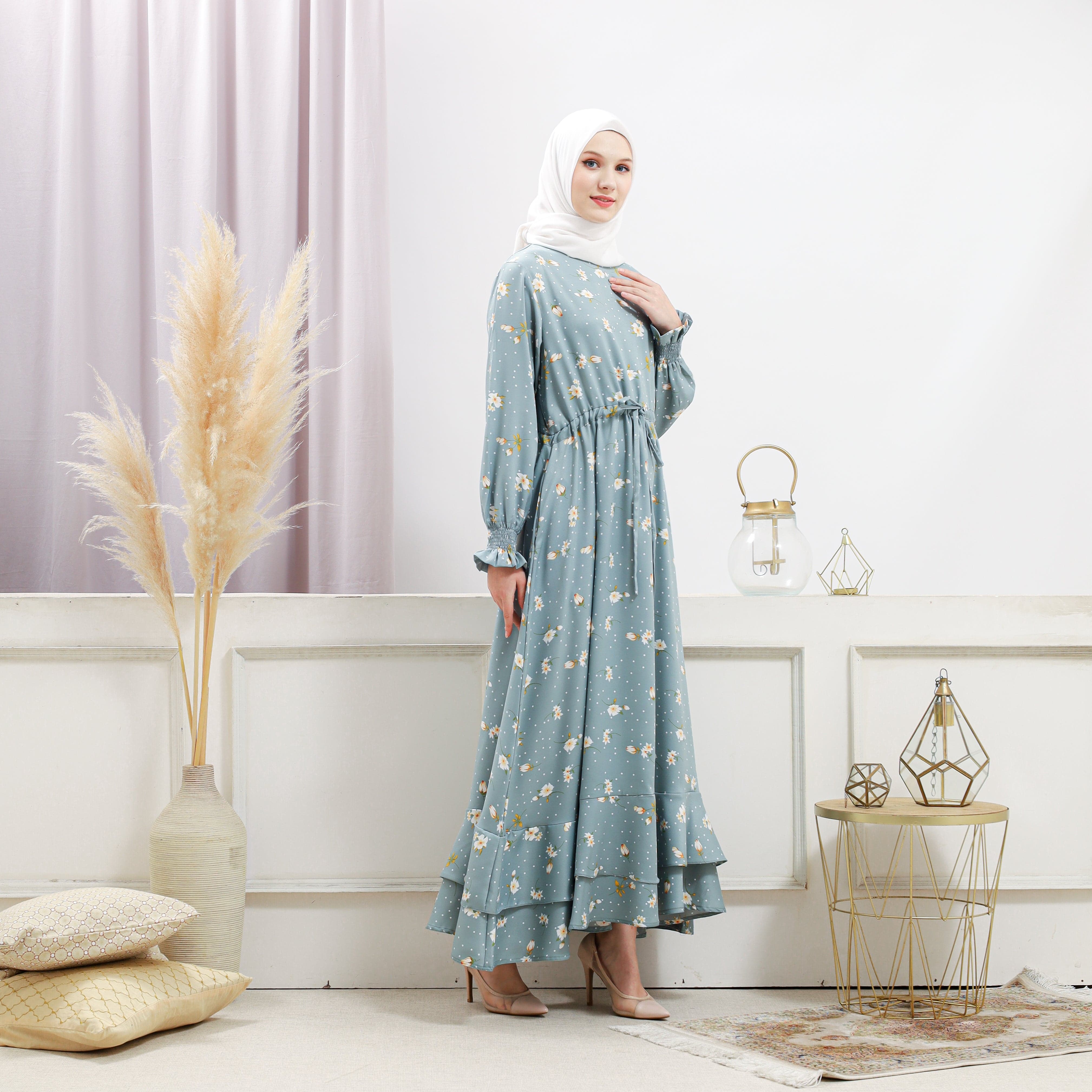 Burdaclothing Women's Turquoise Floral Dress