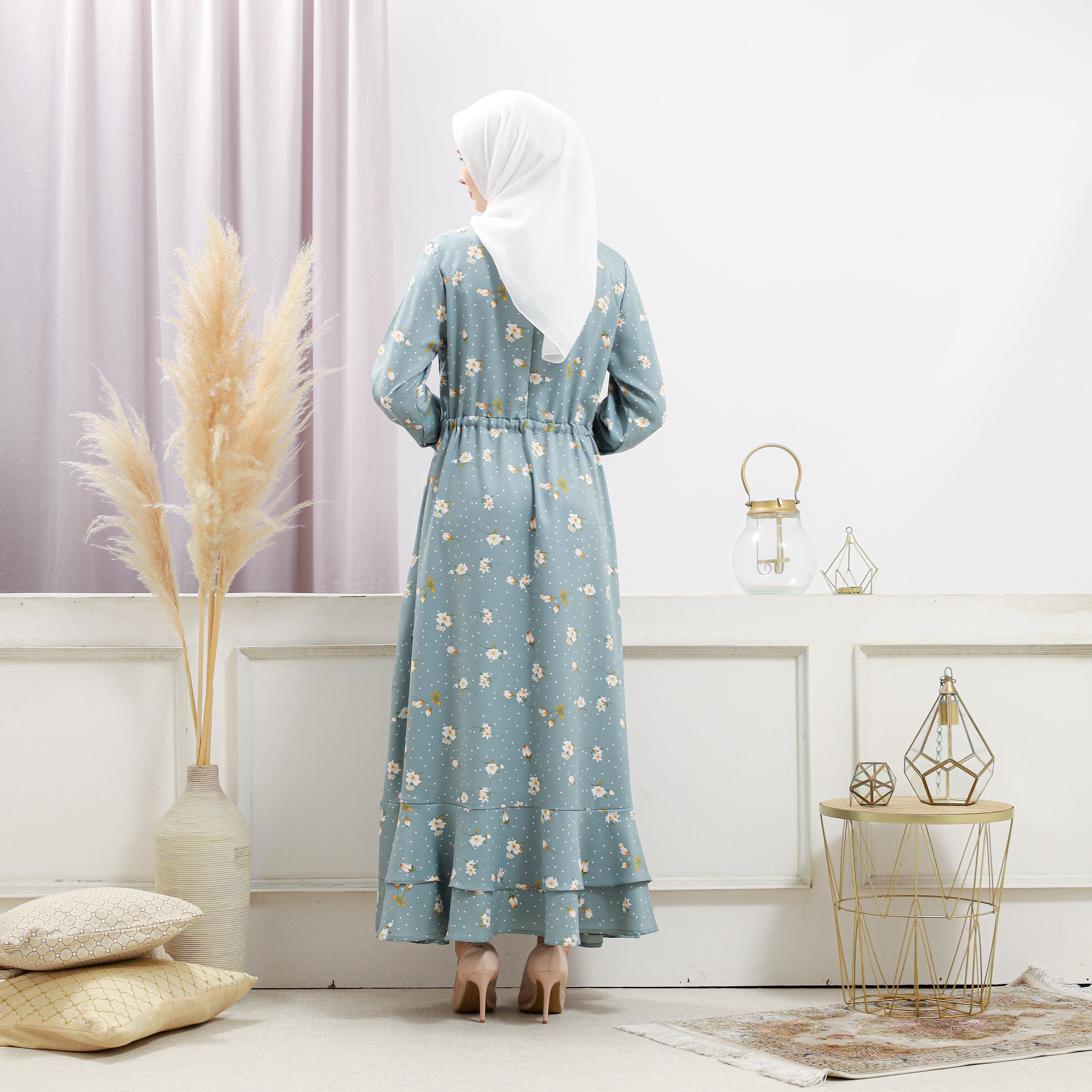 Burdaclothing Women's Turquoise Floral Dress