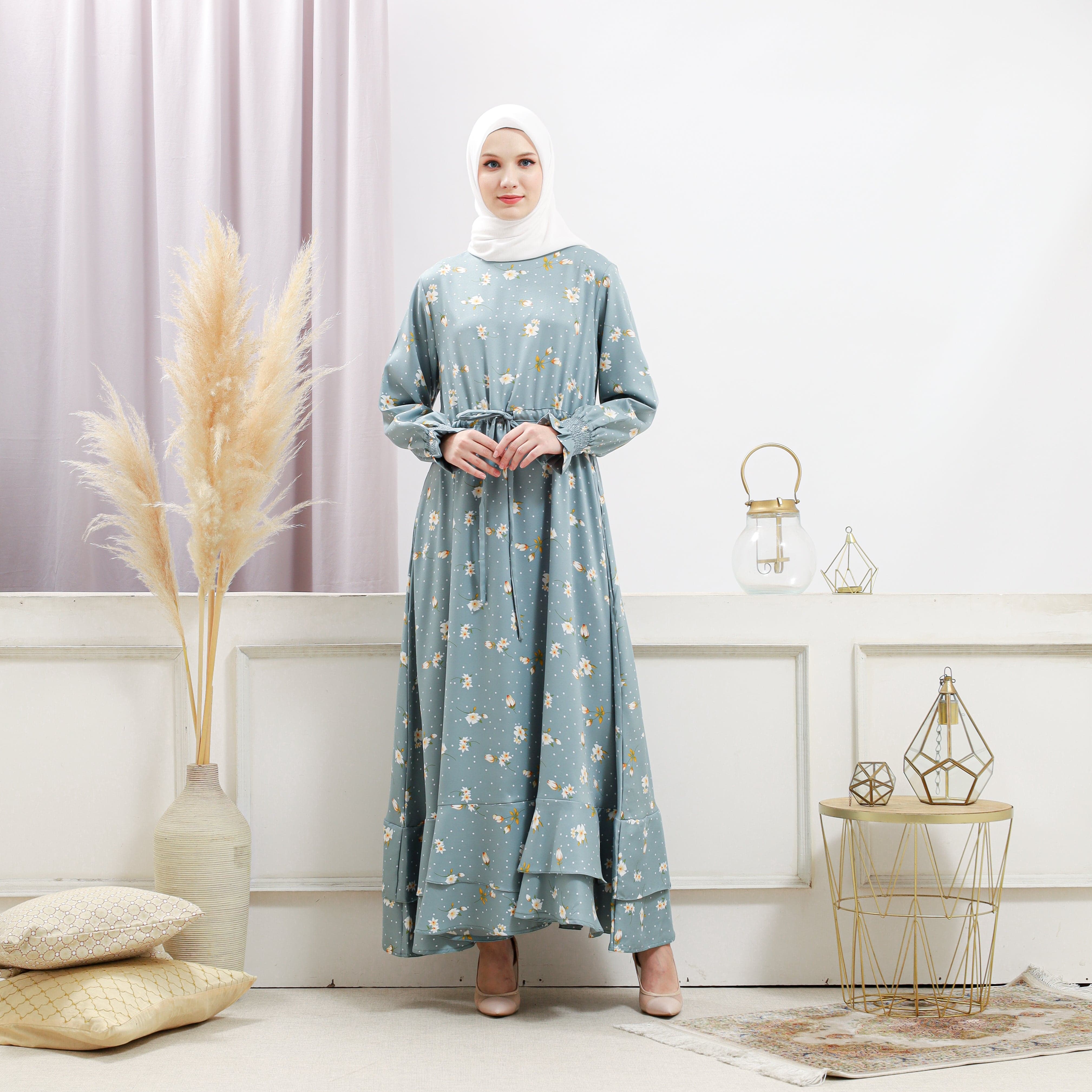 Burdaclothing Women's Turquoise Floral Dress