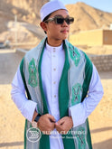Yemeni Shawls Pleated Green by Burdaclothing