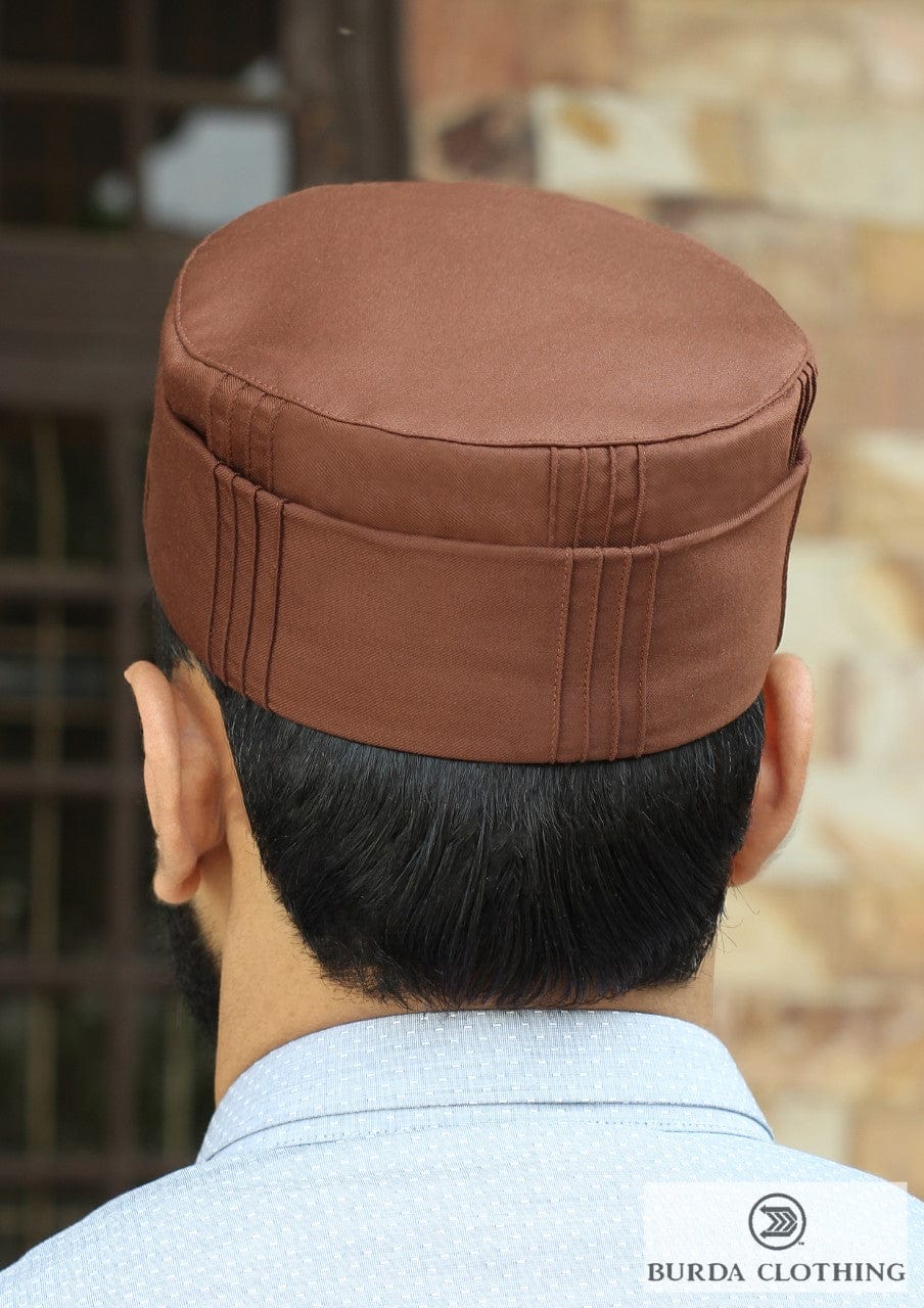burdaclothing 21 XS / Brown Brown Folded Kufi