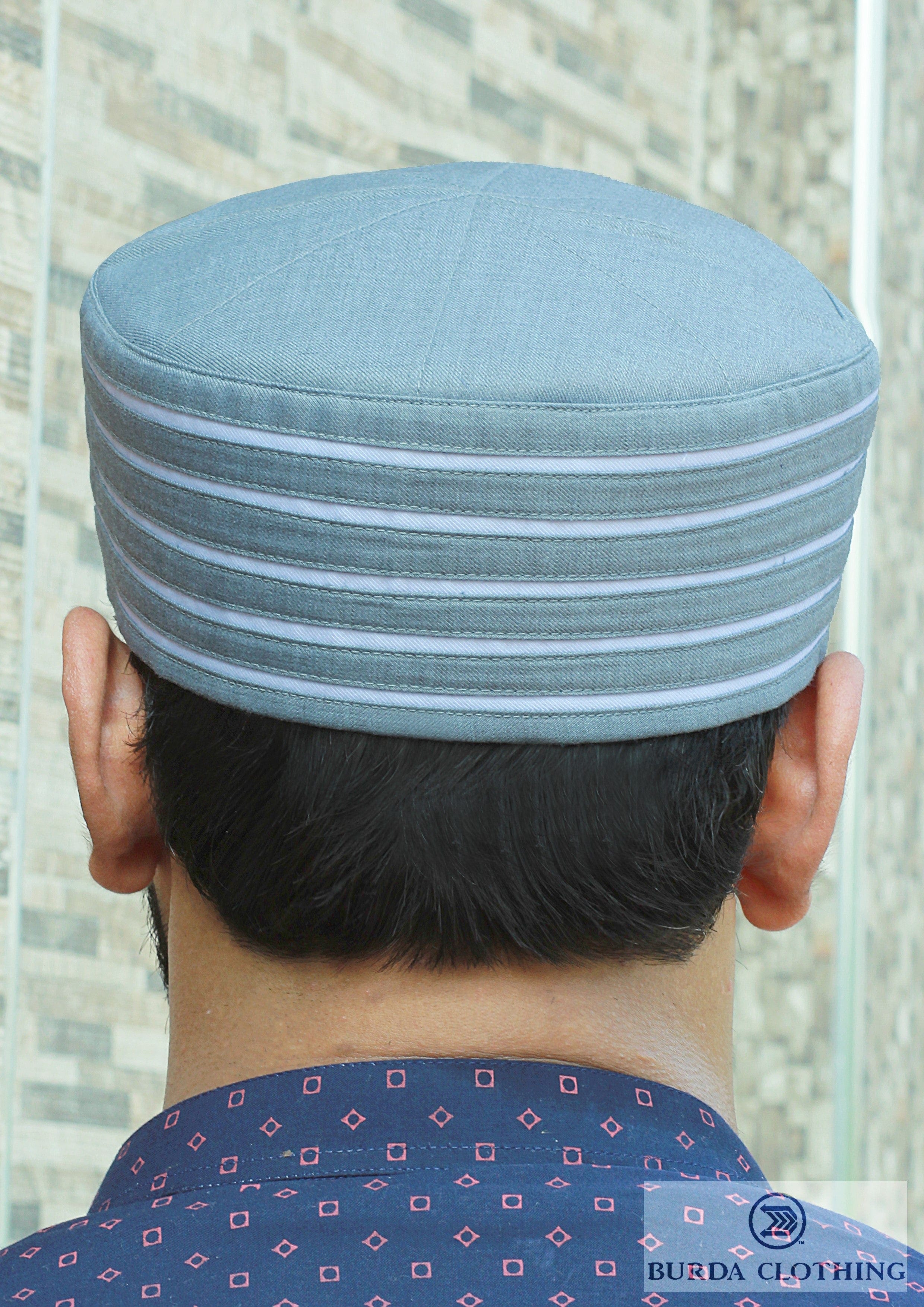 Burdaclothing 21 XS / GRAY & WHITE Kufi S015