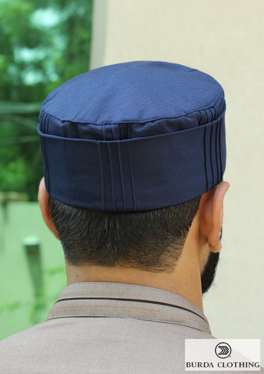 burdaclothing 21 XS Navy Blue Folded Kufi
