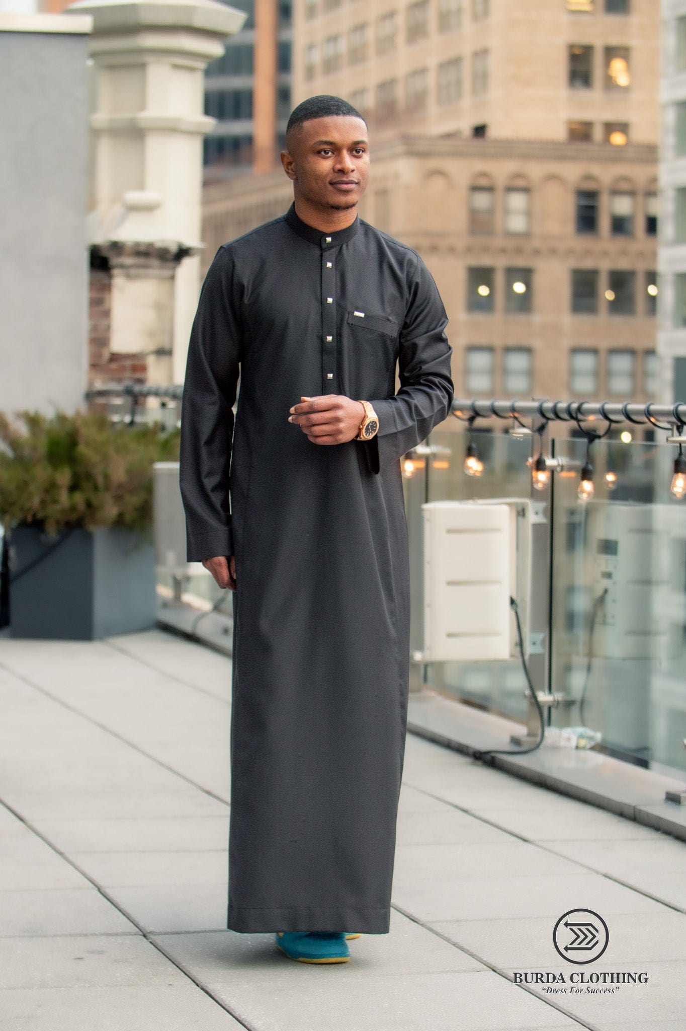 Burdaclothing Adult Thobe 509 BLACK  ( FATHER & SON)