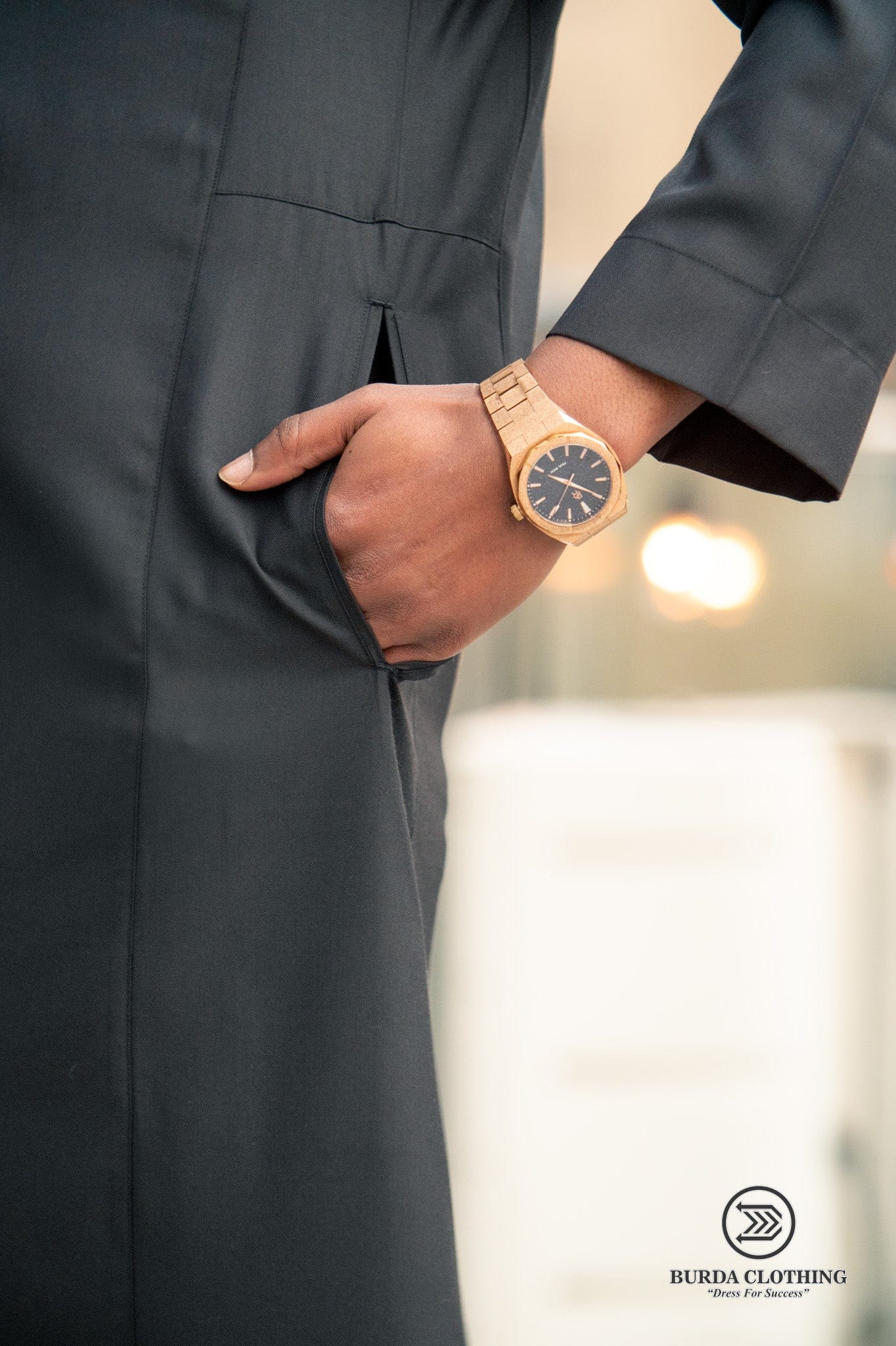 Burdaclothing Adult Thobe 509 BLACK  ( FATHER & SON)