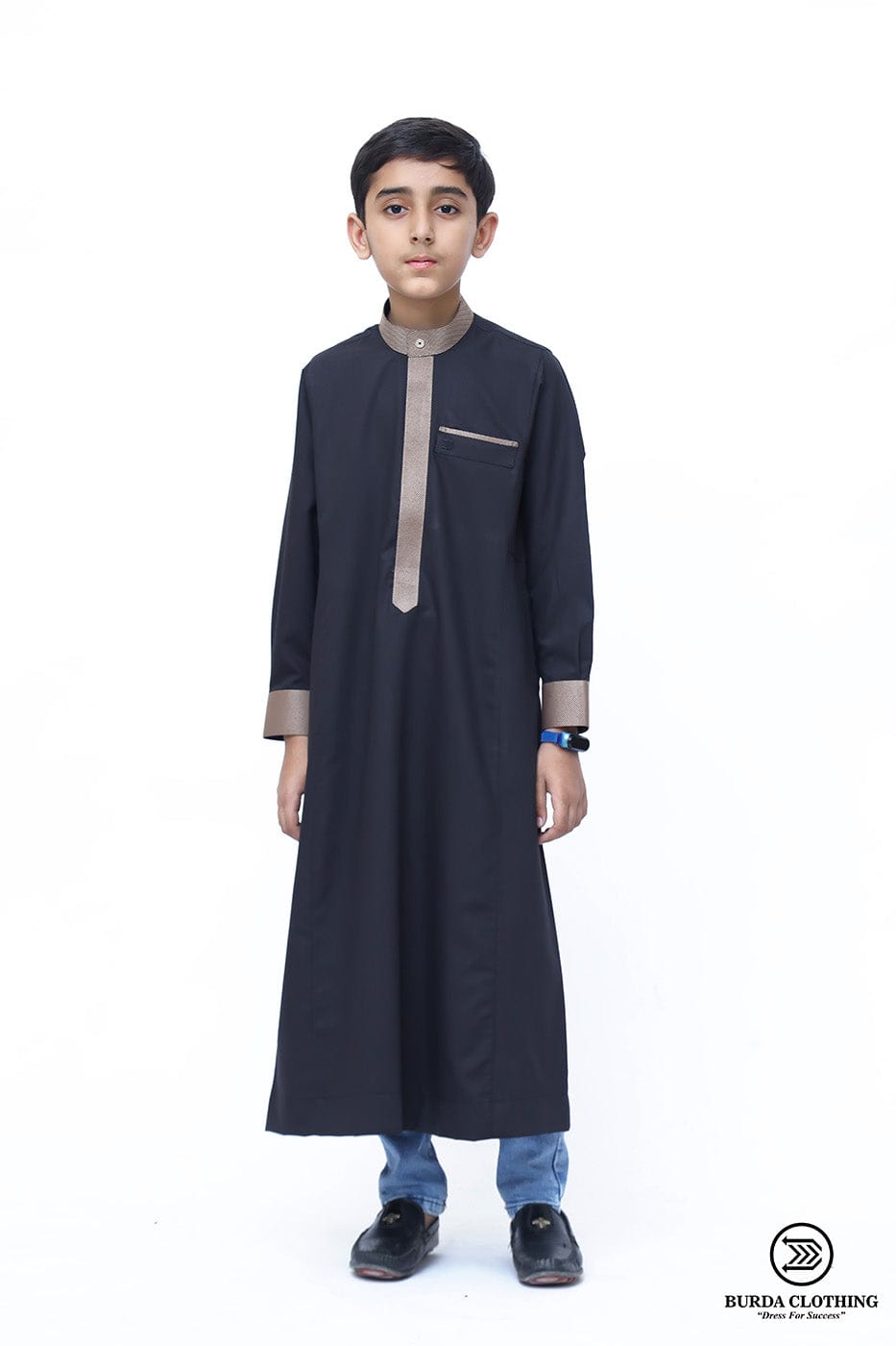 burdaclothing Black & Gold Premium Kids Thobe (Father & son)