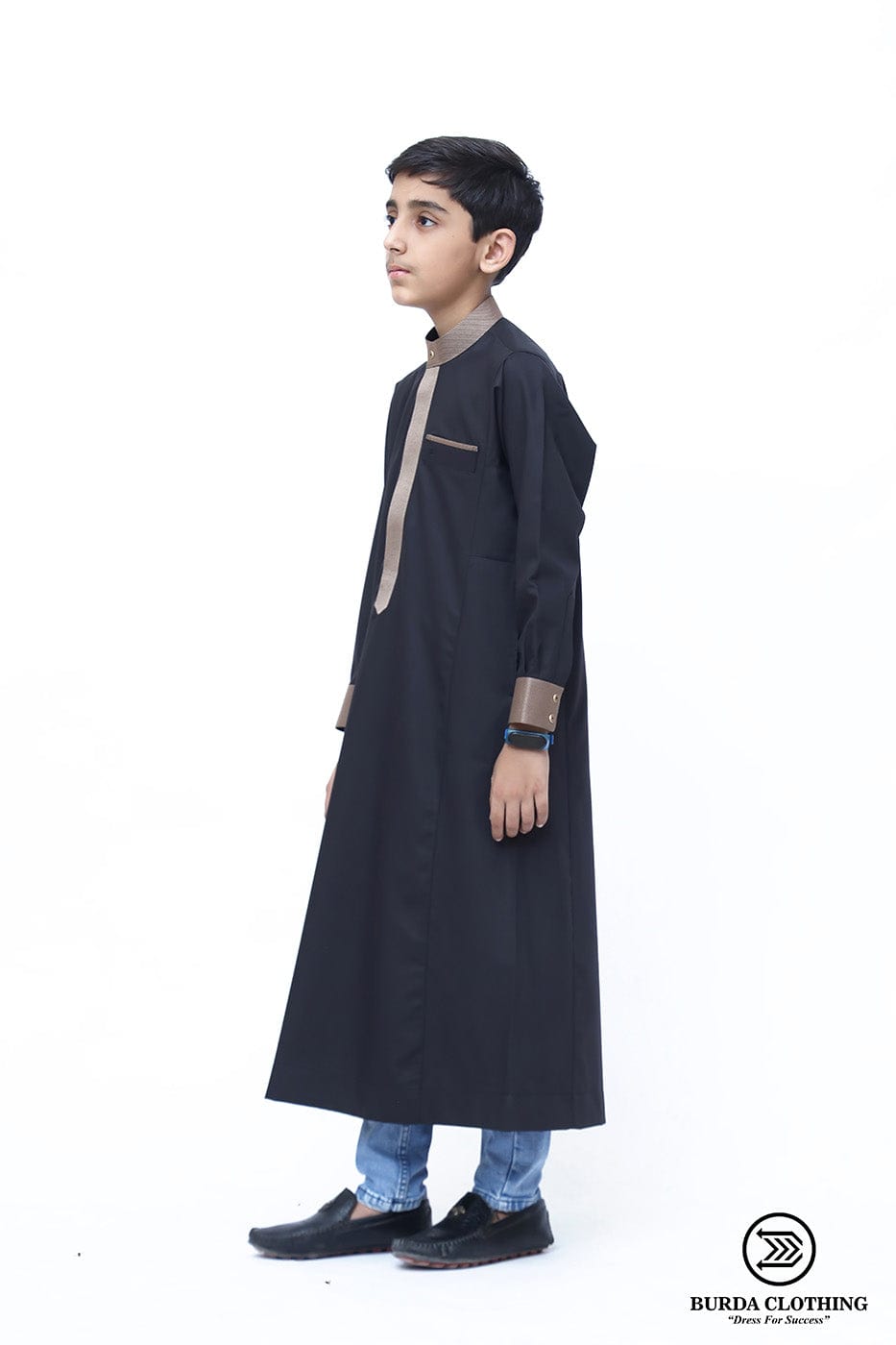 burdaclothing Black & Gold Premium Kids Thobe (Father & son)