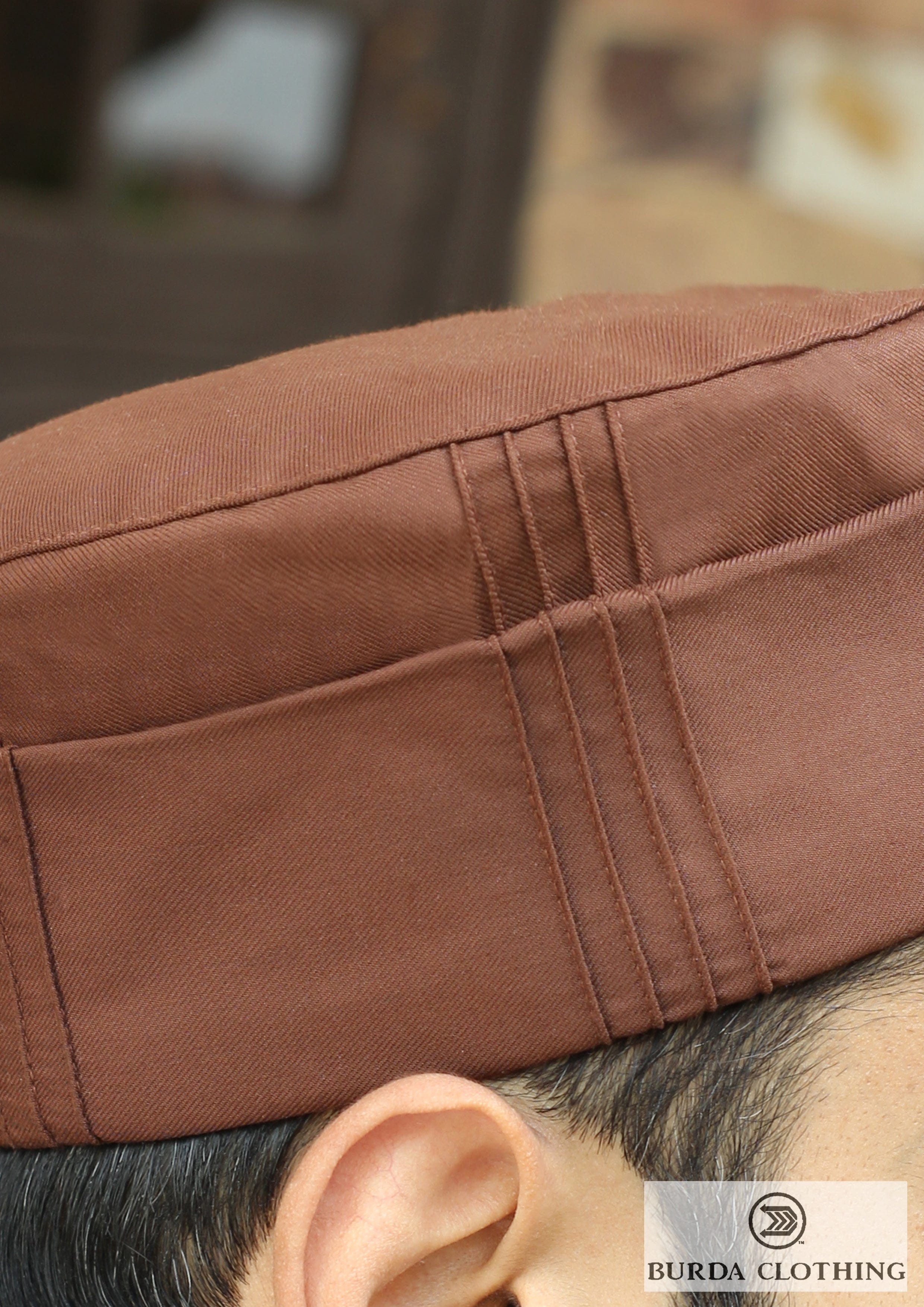 burdaclothing Brown Folded Kufi