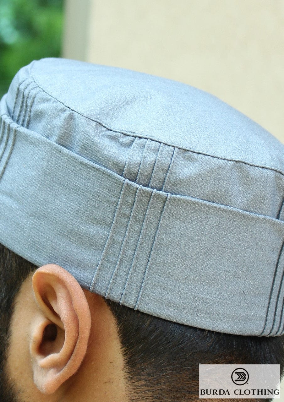 Burdaclothing Light Gray Folded Kufi