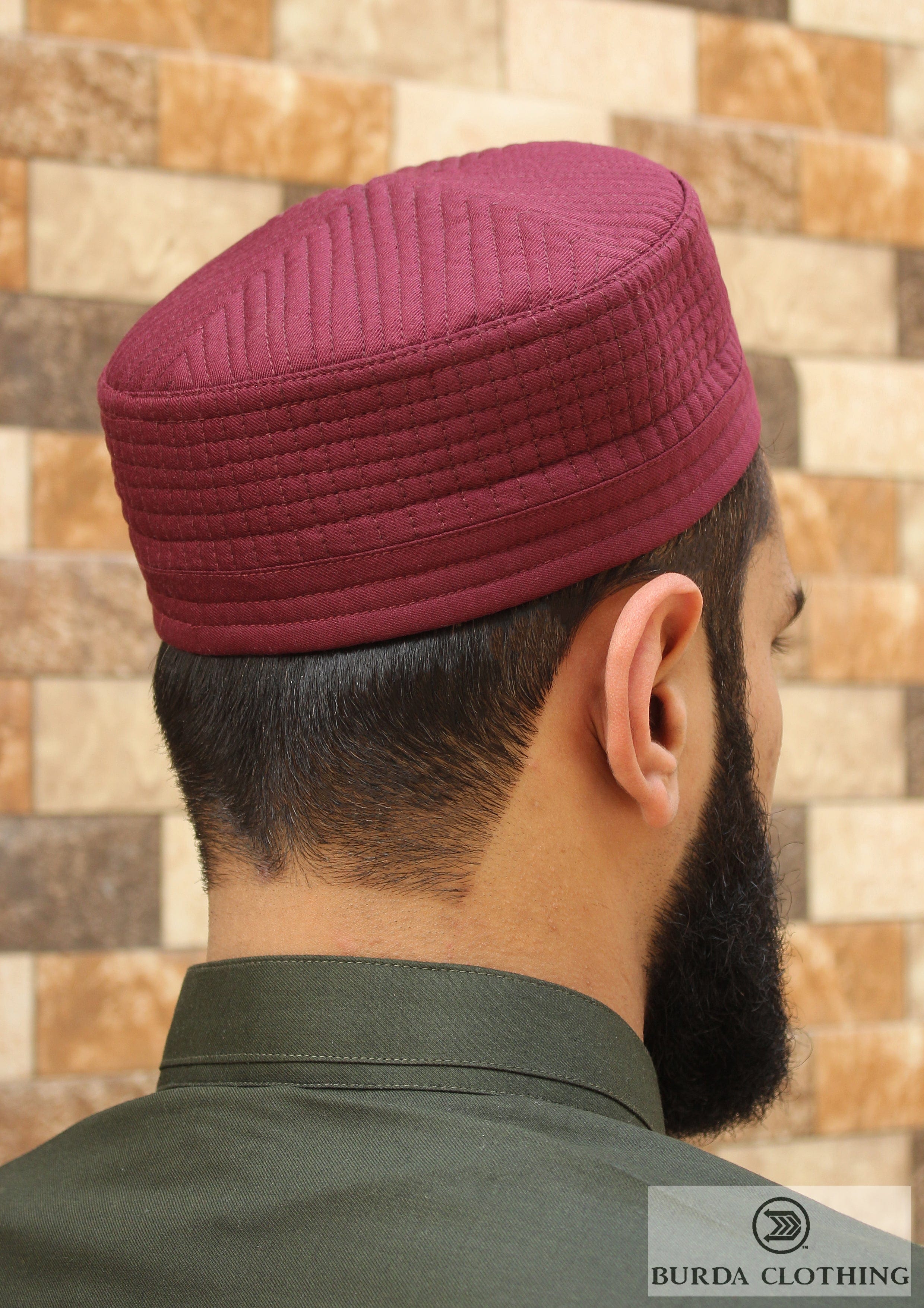 Burdaclothing Maroon / 21 XS Salam Kufi ( Click to see 5 more colors)