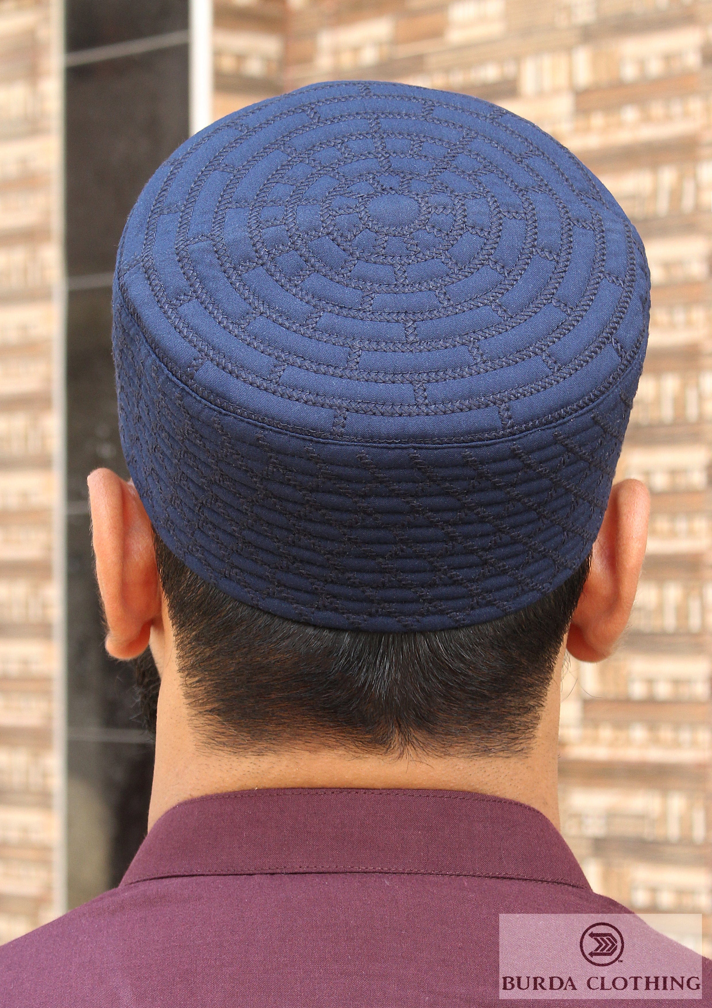 Burdaclothing NAVY BLUE / 21" XS Platinum Kufi 06 (Click to see 3 more color)