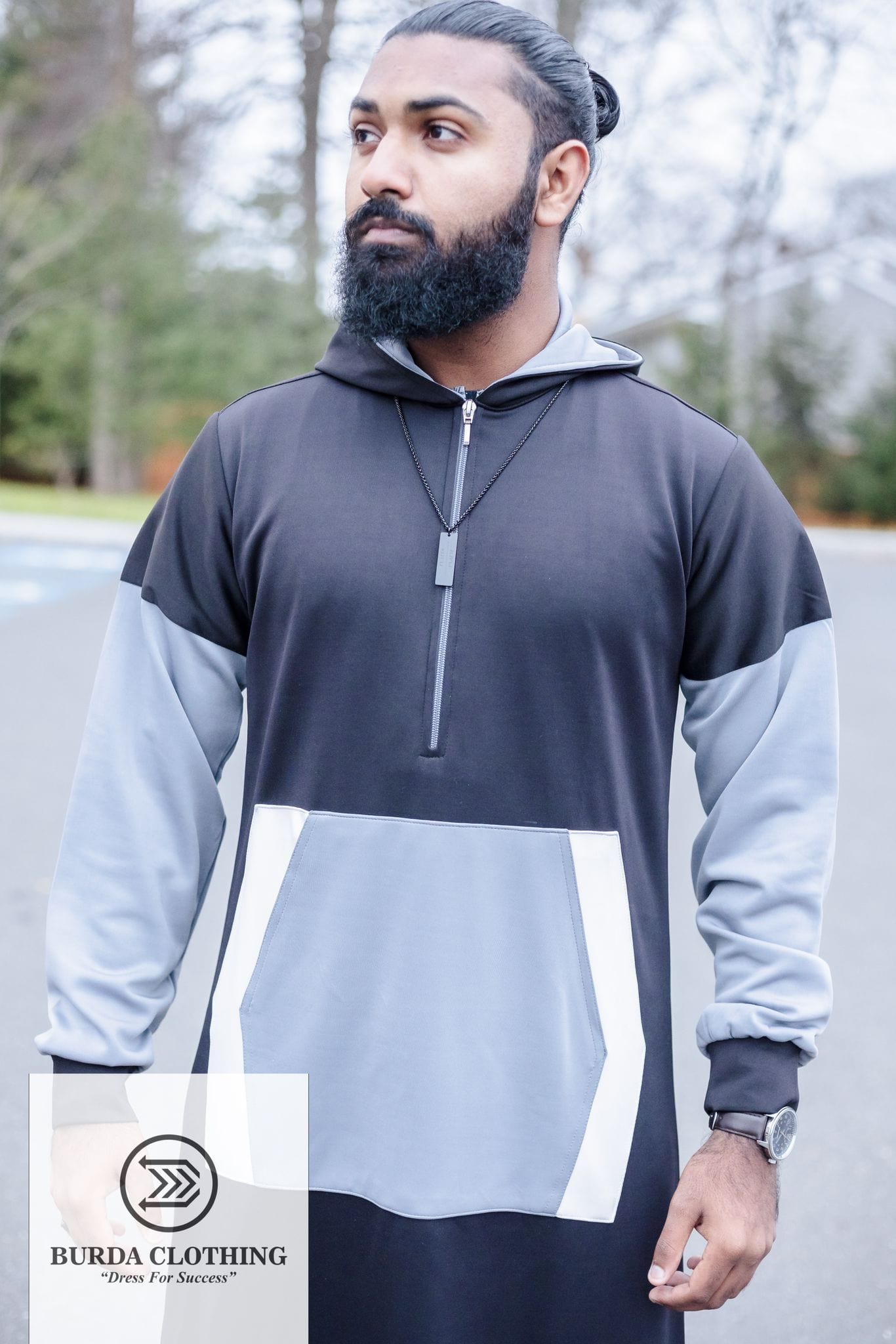 Burdaclothing Winter Sporty Short Hoodie Thobe (Version 3.0)